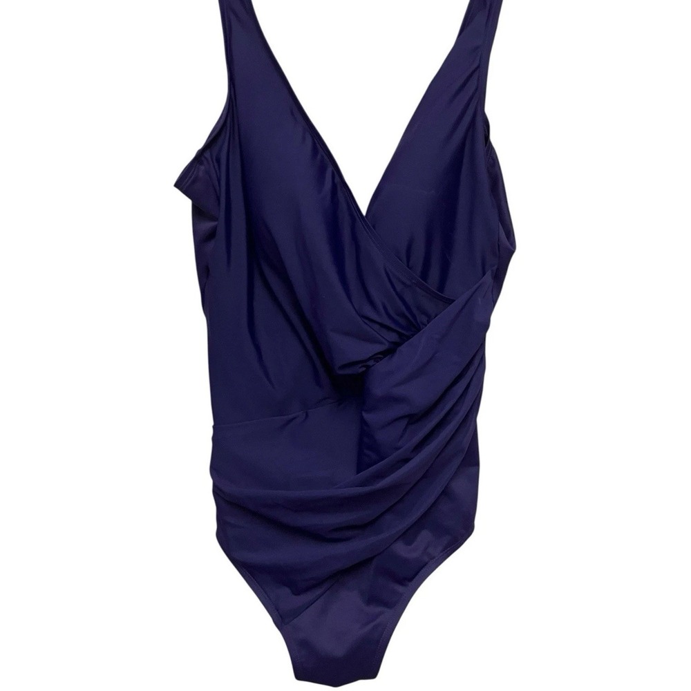 Miraclesuit Oceanus Slimming Soft Cup Vneck Resortwear Beach Purple Swimsuit  16